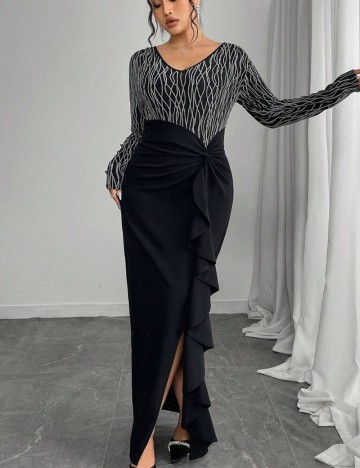 Rochie maxi Shein Curve+, negru
