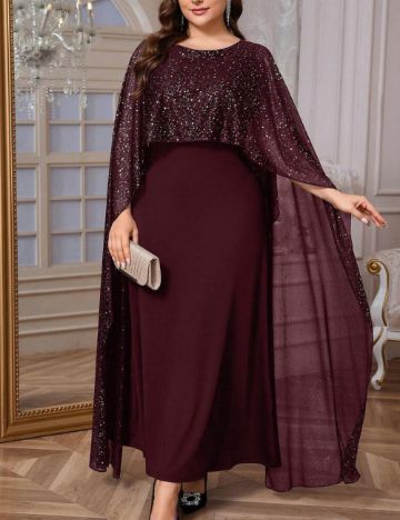 Rochie maxi Shein Curve+, vișiniu