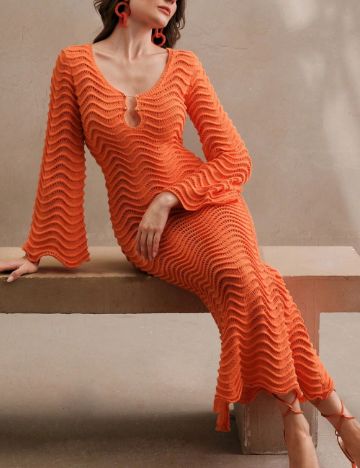 Rochie midi Shein, portocaliu