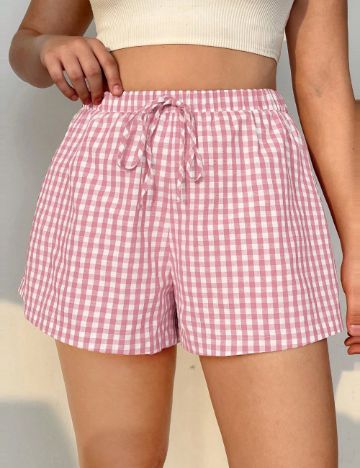 Pantaloni scurți Shein Curve+, roz