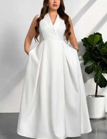 Rochie maxi Shein Curve+, alb