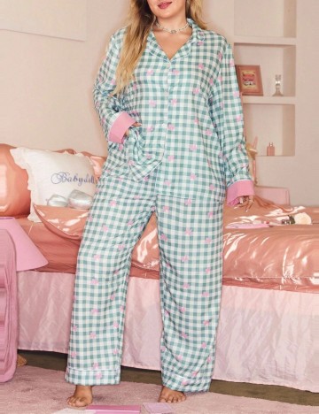 Compleu pijamale Shein Curve+, mix culori