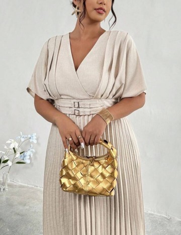 Rochie maxi Shein Curve+, bej