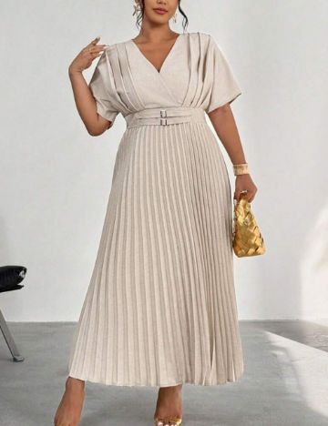 Rochie maxi Shein Curve+, bej