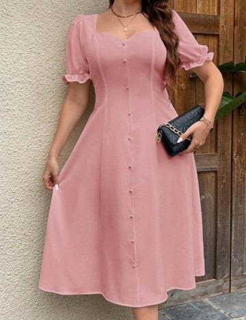 Rochie midi Shein Curve+, roz