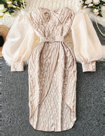 Rochie maxi Shein Curve+, bej