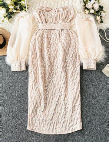 Rochie maxi Shein Curve+, bej