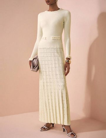 Rochie maxi Shein, crem