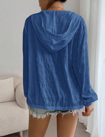 Bluză cu fermoar Shein, albastru