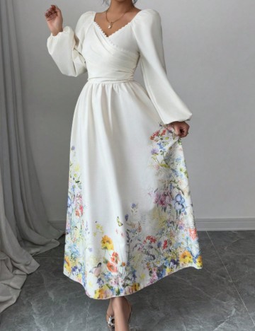 Rochie maxi Shein, crem