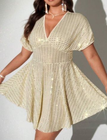 Rochie mini Shein Curve+, crem