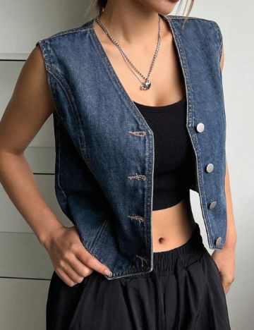 Vestă de blugi Shein, albastru