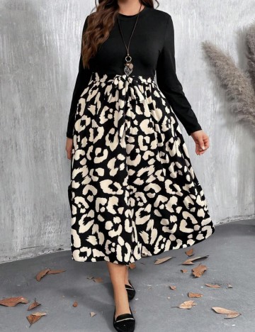 Rochie midi Shein Curve+, mix culori