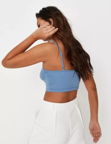 Top cu bretele subțiri Missguided, albastru