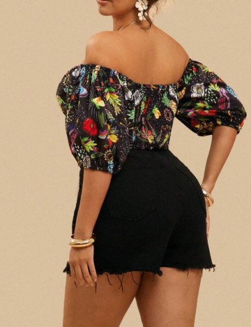 Top Shein Curve+, mix culori