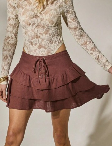 Fustă mini Shein, maro