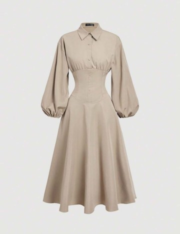 Rochie midi Shein MOD, bej