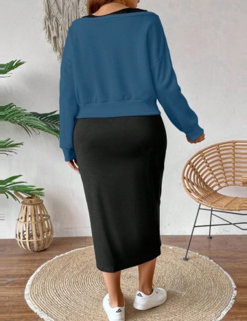 Set rochie și bluză Shein Curve+, mix culori