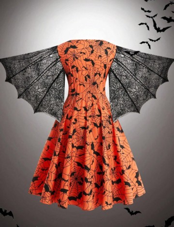 Rochie midi Shein Curve+, mix culori