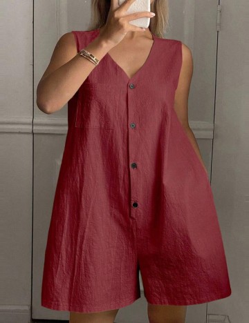 Salopetă scurtă Shein, vișiniu