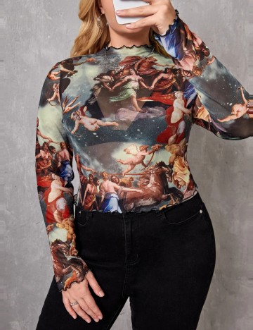 Bluză Shein Curve+, mix culori