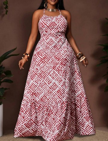 Rochie maxi Shein Curve+, mix culori