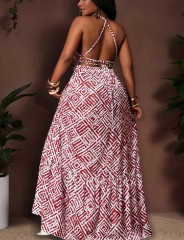 Rochie maxi Shein Curve+, mix culori