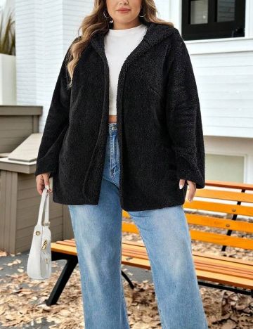 Hanorac Shein Curve+, negru