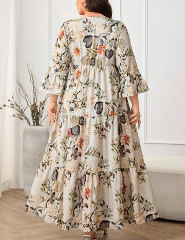 Rochie maxi Shein Curve+, mix culori