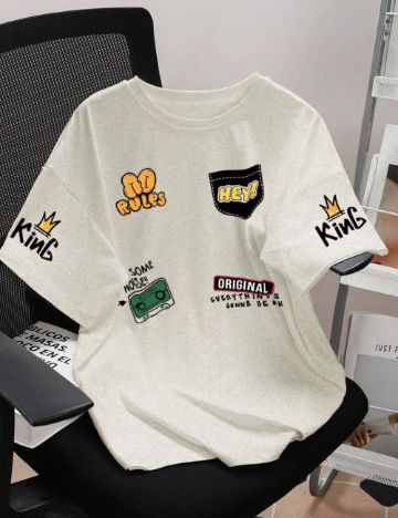 Tricou Shein Curve+, crem