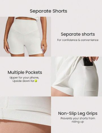 Set rochie și pantaloni scurți Shein GLOWMODE, alb