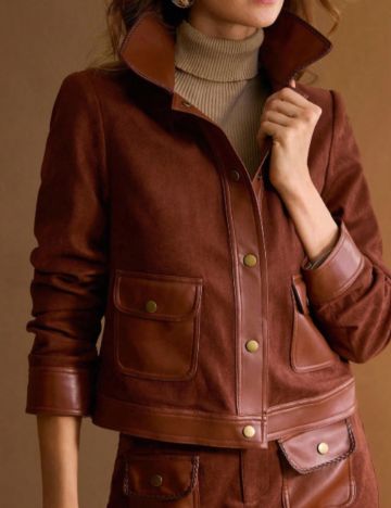 Jachetă Shein MOTF, maro