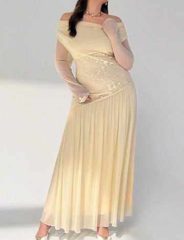 Rochie maxi Shein, crem