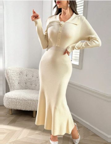 Rochie maxi Shein, crem