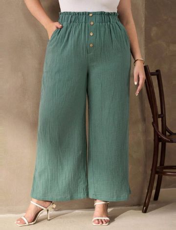 Pantaloni Shein Curve+, verde
