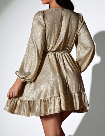 Rochie mini Shein Curve+, auriu