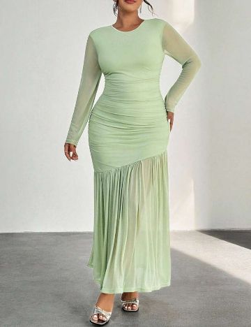 Rochie maxi Shein Curve+, verde