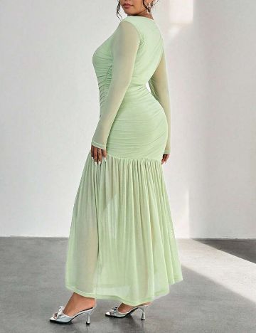 Rochie maxi Shein Curve+, verde