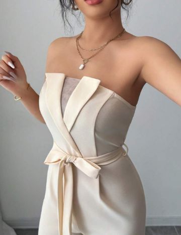 Salopetă lungă Shein, crem