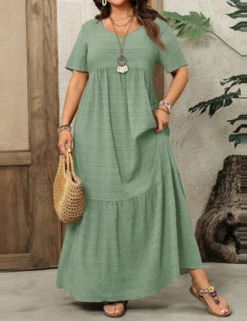 Rochie maxi Shein Curve+, verde