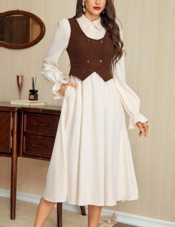 Set rochie și vestă Shein, mix culori