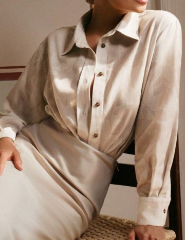 Cămașă Shein Anewsta, bej