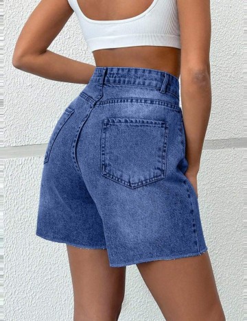 Pantaloni scurți de blugi Shein, albastru