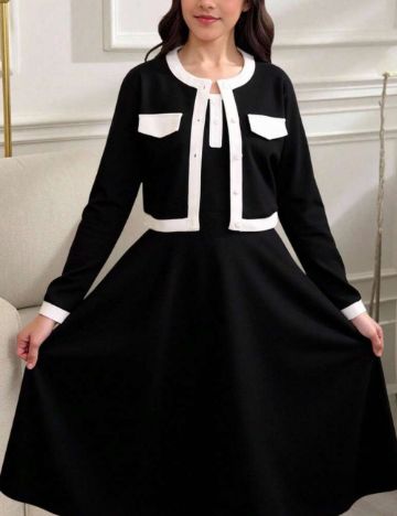 Set Rochie și Cardigan Shein, negru