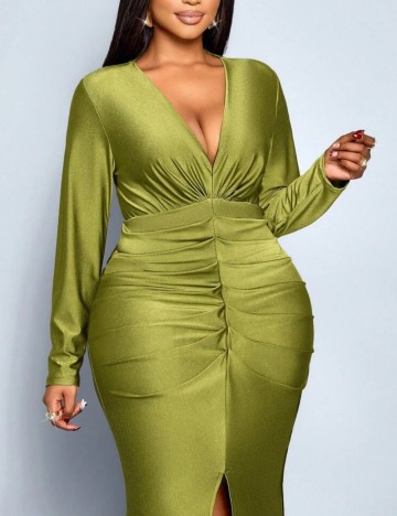 Rochie midi Shein Curve+, verde