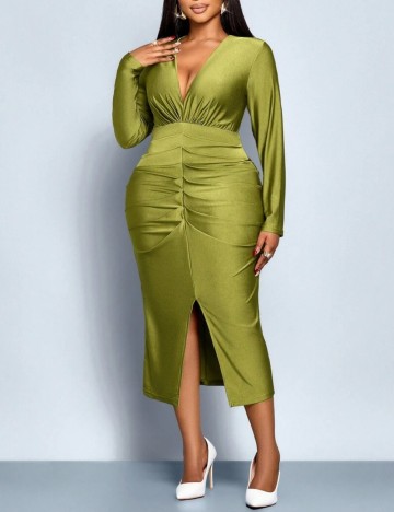 Rochie midi Shein Curve+, verde