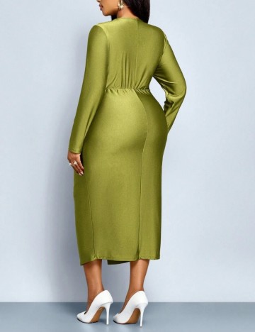 Rochie midi Shein Curve+, verde