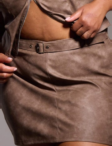 Fustă mini Shein Curve+, maro