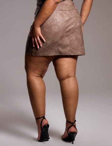 Fustă mini Shein Curve+, maro