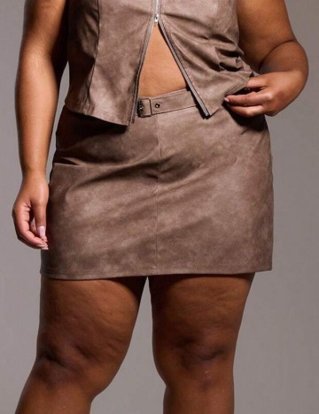 Fustă mini Shein Curve+, maro